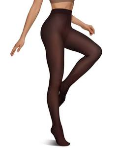 lot 4274 image: Vertvie Fleece Lined Tights for Women Thermal Pantyhose Fake Translucent Winter Warm Tights High Waisted Thick Leggings(220g-Thin Fleece,Chocolate,Large-X-Large)