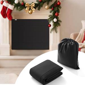 lot 4278 image: PAWBOSE Magnetic Fireplace Cover - Stop Heat Loss and Keep Drafts Out with Built-in 12 Strong Magnets for Iron Fireplace Frame, 46x35 Inch