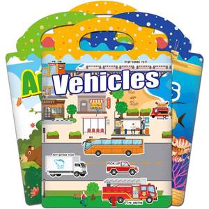 lot 4289 image: iGetooy 4 Sets Sticker Books for Toddlers 3 Years, Jelly Reusable Sticker Book for Kids, Toddler Airplane Travel Essentials Toys for Kids