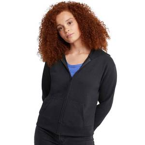 lot 4290 image: Hanes Womenfts EcoSmart Full-Zip Hoodie Sweatshirt, Ebony, Small