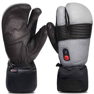 lot 5924 image: SAVIOR HEAT Heated Ski Mittens Electric Rechargeable Battery Leather Thick Gloves for Men Women Ski Snowboard Snowmobile Motorcycle size XXL