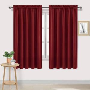 lot 5933 image: DWCN Burgundy Room Darkening Blackout Curtains - Thermal Insulated Privacy Energy Saving Window Curtain Drapes 42 x 63 inch Length, Set of 2 Bedroom Living Room Curtains