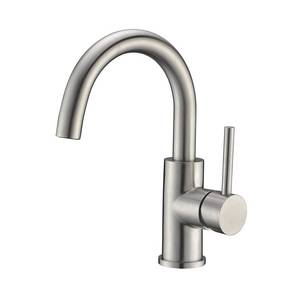 lot 5963 image: CREA Bar Sink Faucet, Bathroom Kitchen Faucet Brushed Nickel Pre Wet Small Mini Kitchen Bath Utility Marine Faucet Single Hole Stainless Steel Farmhouse Vanity Lavatory Faucets Outdoor used