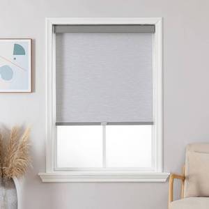 lot 5964 image: Joydeco 100percent Blackout Roller Shades Cordless Blinds for Windows, Free-Stop Shades, UV Protection, Natural Woven Blinds for Home and Office, Light-Proof Aluminum Cover (Gray, 15 W x 48in H)in