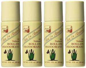 lot 6275 image: Alvera All Natural Roll-On Deodorant Aloe and Almonds - 3 Fl Oz, 4 pack