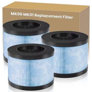 lot 6287 image: 3 Pack MK06 MK01 Replacement Filter Compatible with AROEVE MK01 MK06 and Compatible with Kloudi DH-JH01 Air Purifier, 3-in-1 True HEPA High-Efficiency Activated Carbon Filter for Home Large Room
