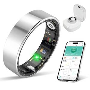lot 6319 image: BIEMHA Smart Ring for Women and Men, Health Tracker with SleepExercise Monitoring, iOSandAndroid Compatible, IP68 Waterproof, No Subscription, 5-Day Battery (Silver, 9)