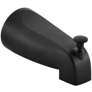 lot 6322 image: Slip Fit Tub Spout with Pull-Up Diverter for 12 inch Copper Tube, Matte Black