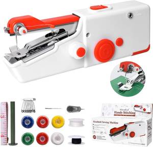 lot 6323 image: Handheld Sewing Machine, Mini Portable Electric Quick Sew Sewing Machine For Beginners Adults, Easy To Use Suitable for Sewing Fabrics, Clothes, Cutains, Family Travel, DIY