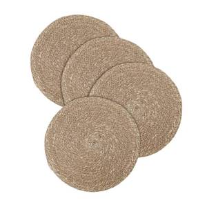 lot 6333 image: Hausattire Round Woven Placemats Set of 4 - Natural, Seagrass Heat Resistant Table Mats for Wedding, Restaurants, Party  Rattan Boho Easy Clean Circle Spring Easter Placemat for Kitchen - 14 Inches
