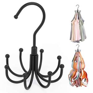 lot 6334 image: ZEDODIER Tank Top Hanger, 2 Pack Rotatable Bra Organzier for Closet, Max 48 Storage Capacity Sport Bras Holder, Metal Space Saving Closet Organizers and Storage, Black