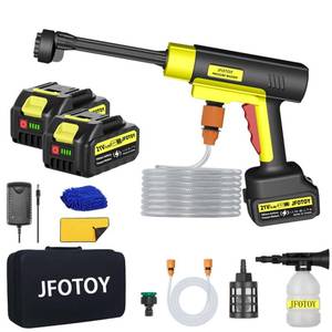 lot 7817 image: Portable Cordless Pressure Washer, 1200 PSI Portable Power Washer Can be Connected Directly to The Tap with 2 Battery, 6 in 1 Nozzle, 33FT Hose, for Car, Fence, Floor, Patio