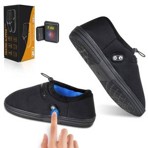 lot 7821 image: Heated Slippers, Amiable 7.4 V Unisex Foot Warmer with Anti-Touch Function, Heated Shoes with Dual Switches, Electric Slippers, Cordless Heat Feet Warmers with Rechargeable BatteryM