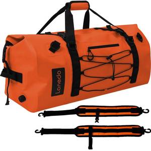 lot 7887 image: Lanedo 80L Dry Bag Large Waterproof Bag Roll-Top Heavy Duty Fishing Duffel Bag with Durable Straps and Handles for Kayaking Paddle boarding Boating Rafting Fishing Canoeing Camping (ORANGE)