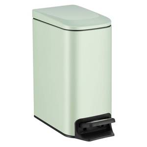 lot 7898 image: TIPGO Slim Bathroom Trash Can with Lid Soft Close, 6 Liter  1.6 Gallon Stainless Steel Garbage Can with Removable Inner Bucket, Step Pedal, Small Trash Cans for Bedroom, Office, Kitchen (Green)