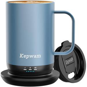 lot 8057 image: Kepwam Self-Heating Coffee Mug T1-16oz, Fast Heating Rechargeable Heated Coffee Mug, Smart Mug with App and Button Control, Ideal Gift for Coffee Lovers and Hot Drink Enthusiasts