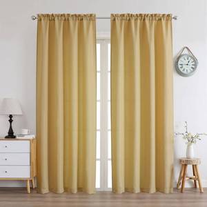 lot 8068 image: Chyhomenyc Gold Curtains 84 Inch Length 2 Panels Set, Faux Linen Textured Semi Sheer Light Filtering Soft Airy Privacy Farmhouse Curtain Drapes for Living Room Bedroom, Cortinas para Sala, 40Wx84L