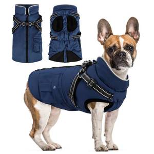 lot 8073 image: Dog Winter Coat with Harness Built-in  Waterproof Dog Jacket with Zipper and Fleece Lining  Reflective Cold Weather Coat for Small Medium Large Dogs