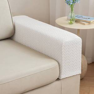 lot 8076 image: Yoovat Couch Arm Covers Sofa Arm Cover armrest Covers for Sofa Couch Armrest Cover Chair Arm Cover Set of 2 (Texture-Cream White, Medium (Set of 2))