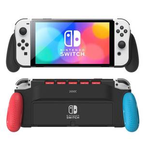 lot 8121 image: MEQI Grip Case Compatible with Nintendo Switch OLED, Unique Upgraded Designed with 5 Game Slots Comfortable and Ergonomic Grip Switch Accessories