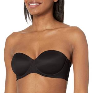lot 8122 image: Bali Womens One Smooth U Strapless Bra, Ultimate Stay in Place, 7-Way Multiway Underwire Full Coverage Bra, Black, 42D US
