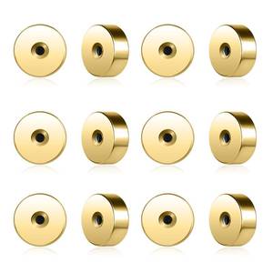 lot 8135 image: AoedeJ Stainless Steel Earring Backs Locking Earrings for Studs Replacements Screw On Back (Flat BacksGold6 Pairs 0.81.01.2mm)