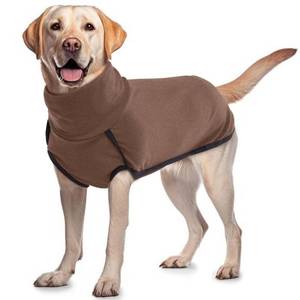 lot 8141 image: ROZKITCH Dog Fleece Sweater, Pet Windproof Warm Cold Weather Jacket Vest Cozy Jumpsuit Apparel Outfit Clothes for Walking Hiking Travel Sleep Brown L