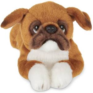 lot 8152 image: Bearington Dog Stuffed Animal - Realistic Dog Plush Boxer Brown Puppy Stuffy for Kids - Lilft Roscoe 8in Description Bearington Dog Stuffed Animal - Realistic Dog Plush Boxer Brown Puppy Stuffy for Kids - Lilft Roscoe 8in in