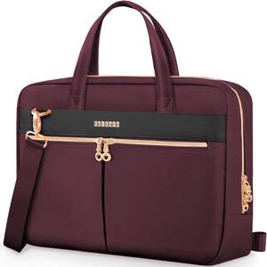 lot 8155 image: Ferkurn Laptop Bag Case Women Men Computer Bag Compatible with MacBookHPLGDell, Shoulder Strap Slim Carrying Messenger Briefcase, Wine Red, 17-17.3 Inch