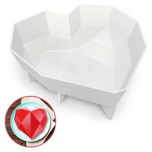 lot 8168 image: HYQO Breakable Heart Mold � Flexible Heart Molds Silicone for Baking and Freezing, Heat-Resistant Cake Mold (7.3x6.5inx2.2in) � Easy Demolding, Designed for Cakes, Chocolate, Jellies and Freezer Dessertsin