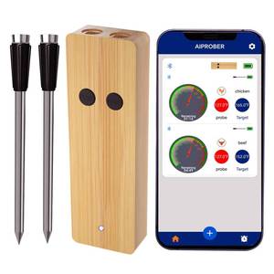 lot 8179 image: Wireless Meat Thermometer for Grilling and Smoking, 800FT Bluetooth Thermometer with Dual-Sensor Probe, Food Thermometer for BBQ, Oven, Smoker