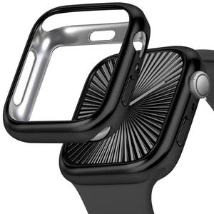 lot 8184 image: JR.DM 40mm Soft Flexible TPU Case Compatible for Apple Watch Series 654SE Touchable Screen Lightweight Anti-Scratch All-Around Protector Thin Guard Shockproof Cover Shiny Bumper for iWatch, Black
