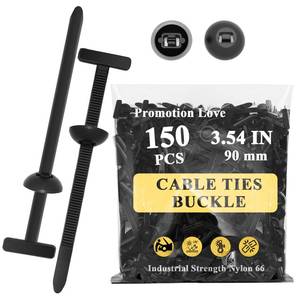 lot 8189 image: 150Pcs Nylon Universal Cable Tie Buckle, Zipper Clips for Car, T Zip Ties, Ziploc Pro Cable Ties, Automotive Plastic Rivet Fixing, Engine Cover Bumper Retainer Fender Liner Door Panel Screw Fastener