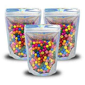 lot 8196 image: WaldOaks - 100 Pcs Iridescent Resealable Mylar Bags - 5x7 Inch Ziplock Heat Sealable Stand Up Pouches Parties Small Business Packaging