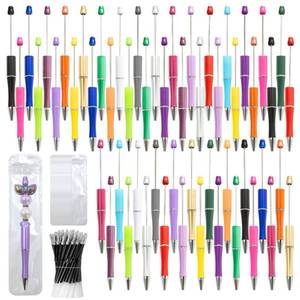 lot 8208 image: DASTTUIS 150 Pieces DIY Beadable Pen Kit � 50 Plastic Ballpoint Pens with Refills and Bags, Beads Not Included � School Supplies, Office Accessories and Craft Gifts for Students and Teachers (Multicolor)