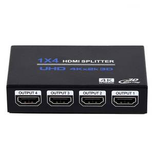 lot 8211 image: 1x4 HDMI Splitter, 1 in 4 Out HDMI Splitter Audio Video Distributor Box Support 3D and 4K x 2K Compatible for HDTV, STB, DVD, PS3, Projector Etc, DuplicateMirror Screen Only (Not Extend)