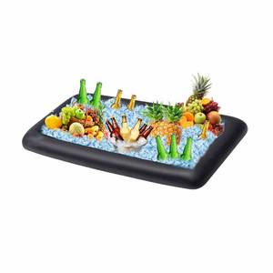 lot 8217 image: Ice Buffet Serving Tray Drink Cooler with Drain Plug,Inflatable Ice Serving Buffet Bar Inflatable Cooler for Parties Food 52 x 24 x 5ftft (Black)