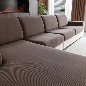 lot 11941 image: OHSIO Sectional Couch Covers, Wear Resistant Stretch Sofa Covers Washable Soft Couch Cushion Covers Anti Slip Furniture Protector Sofa Slipcovers for Pets (1 Piece Loveseat Cover, Brown)