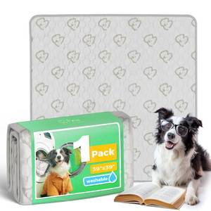 lot 11968 image: FXW Washable Pee Pads for Dogs, Leak-Proof and Non-Slip, Specifically Designed for Potty Training, 39 Square, Khaki, 1 Packin