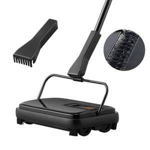 lot 11985 image: VEVOR Carpet Sweeper, 7.87 in Sweeping Paths, Floor Sweeper Manual Non Electric, 300 ml Dustbin Capacity with Comb for Home Office Rugs Hardwood Surfaces Wood Floors Laminate, Cleans Dust Pet Hair