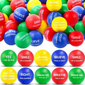 lot 11993 image: Liliful 48 Pcs Motivational Stress Balls Bulk Inspirational Squeeze Balls for Adults Anxiety Relief Fidget Toys Office Employee Gifts Classroom Rewards 2.2 Inch (Colorful)