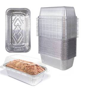 lot 11996 image: Lewarm Disposable Loaf Pans With Lids Bakeware Set, 2lb, 55 Pack, 8.5x4.5 Heavy-duty Aluminum Foil Bread pan, Food Storage Container, Perfect for Baking, Storing and Take-out(Dented)