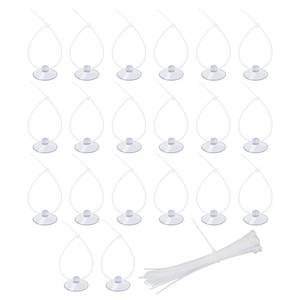 lot 12155 image: AQUANEAT 20 Pack Suction Cups with 40 Zip Ties for Aquarium Fish Tank Decoration Moss Shrimp Nest
