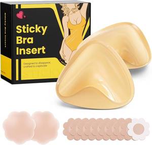 lot 12176 image: DesirTop Double Sided Sticky Bra Push Up, Invisible Bra Pad Inserts for Large Breasts, Adhesive Bra for Bikini Swimsuit (Beige, Large)