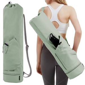 lot 12177 image: sportsnew Yoga Mat Bag with Water Bottle Pocket and Bottom Wet Pocket, Exercise Yoga Mat Carrier Multi-Functional Storage Bag, Green,Patent pending