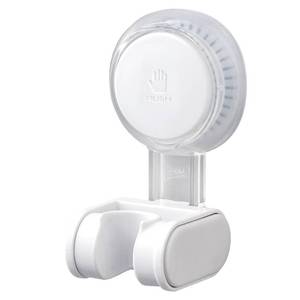 lot 12191 image: TAILI Shower Head Holder Suction Cup, Handheld Shower Head Bracket, Height Angle Adjustable Wall Mounted, Bathroom Showerhead Holder No Drilling Removable Waterproof,Matte White