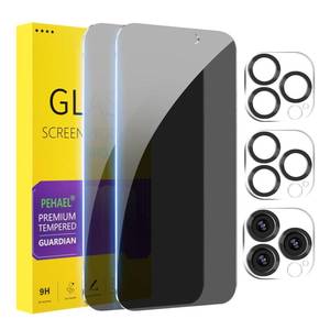 lot 12193 image: PEHAEL 22 Pack for iPhone 15 Pro Privacy Screen Protector with Camera Lens Protector Full Coverage Anti-Spy Tempered Glass Film 9H Hardness Easy Installation Bubble Free 6.1 inch
