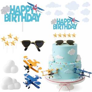 lot 12200 image: Knana 19Pcs Airplane Cake Topper Airplane Cake Decorations Airplane Party Decorations Airplane Baby Shower Decorations