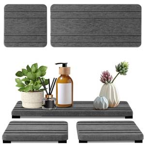 lot 12216 image: 3PCS Water Absorbing Stone Tray, DryingNeat Diatomite Stone Sink Tray, Instant Dry Sink Coasters, Kitchen Sponge Hand Soap Holder, Countertop Fast Drying Counter Trays,8  4inch and 4  4inch