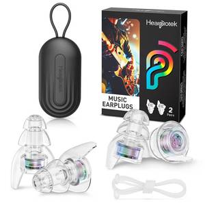 lot 12227 image: Hearprotek Concert Ear Plugs, 2 Pairs Reusable High Fidelity Musician Ear Plugs, Purple, Silicone, Earplugs, Earplug, Noise Protection